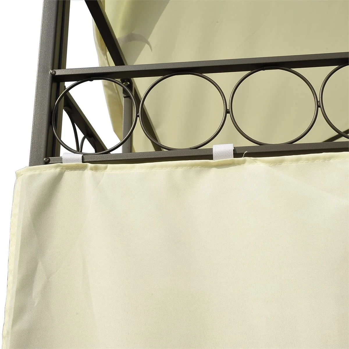 Outsunny Carpa 3x3m Con Techo Ventilador Postes De Acero Estable Para Exteriores Patio Jardín Pabellón Cenador Estructura Metálica Color Crema 7 Outsunny Carpa 3x3m Con Techo Ventilador Postes De Acero Estable Para Exteriores Patio Jardín Pabellón Cenador Estructura Metálica Color Crema - Imagen 7