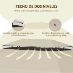 Outsunny Techo De Repuesto Para Cenador Con Doble Techo 3,9x2,9 M Cubierta De Repuesto Para Pabellón Gazebo Exterior Con 8 Orificios De Drenaje Beige -Ofertas Verdi Jar Tienda e9fa458a0663706a0e9a41a1197e6cbcb3e3003a 68d5cfc67d9143f4a0ba694a5056cb04