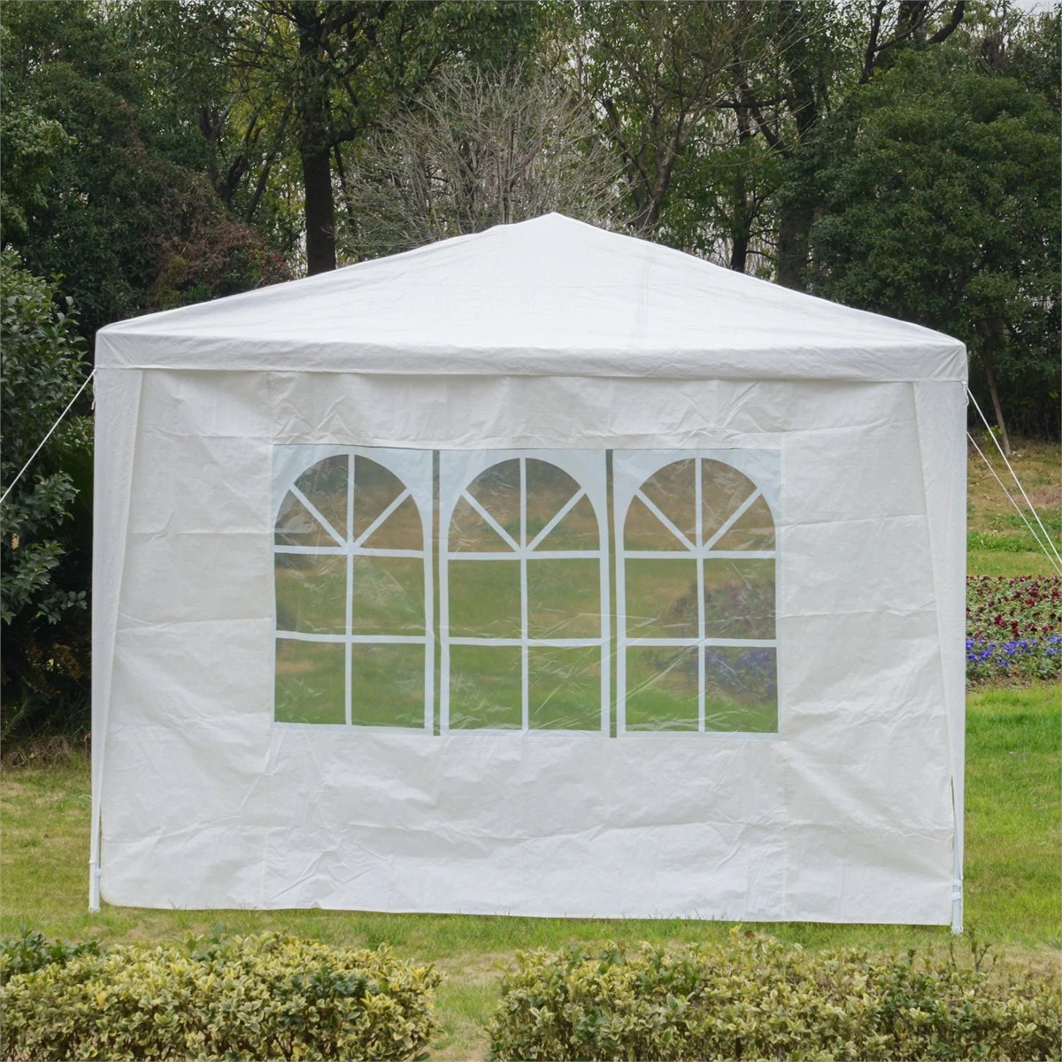 Outsunny 2 Paredes Parte Laterales Para Carpa 3x3m 3x6m Lado Parasol De Gazebo Impermeable Con Ventanas Medidas 293x193cm Blanco 2 Outsunny 2 Paredes Parte Laterales Para Carpa 3x3m 3x6m Lado Parasol De Gazebo Impermeable Con Ventanas Medidas 293x193cm Blanco - Imagen 2