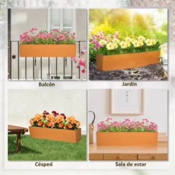 Outsunny Jardinera Colgante De Acero Maceta Rectangular Colgante Con 2 Ganchos Ajustables Y 2 Orificios De Drenaje Para Balcón Jardín Patio 91x35x24 Cm Marrón 14 Outsunny Jardinera Colgante De Acero Maceta Rectangular Colgante Con 2 Ganchos Ajustables Y 2 Orificios De Drenaje Para Balcón Jardín Patio 91x35x24 Cm Marrón -Ofertas Verdi Jar Tienda eacc488a0926ad5787d629eecdefbe1b5bc52b98 8565ecf024d44413abe97a99cfc3cc41
