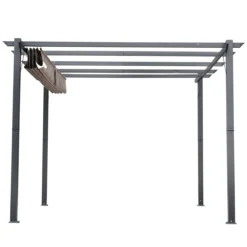 Outsunny Pérgola De Aluminio Gazebo Cenador 3x3m Para Jardín Patio O Terraza Con Techo Retráctil Tela Poliéster Resistente A Agua Y UV -Ofertas Verdi Jar Tienda ebc2058333a7ee7d7bdb260eed24c981e8b00316 b0cb75e24f6d4ff68bdfcf6192bd7e7a