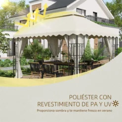 Outsunny Toldo De Repuesto Para Carpa 4x3 M Cubierta De Reemplazo Con Techo De Doble Ventilación Y 10 Orificios De Drenaje Para Patio Jardín Aire Libre Crema -Ofertas Verdi Jar Tienda ec0f2bfca2b694c40e18e713f6ced0e7b6a512b5 23ea9a02326b447582db9f253104cc13