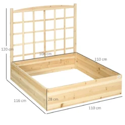 Outsunny Jardinera De Madera Con Enrejado Arriate De Jardín Con Celosía Jardinera De Caja Para Trepadoras Cultivos Verduras Flores 110x116x120 Cm Natural -Ofertas Verdi Jar Tienda ec11ca89c366258da9c36051ab3c4e7d87456672 6c9746b34ca4461da3b651d601c131a6