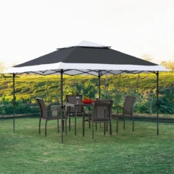 Outsunny Carpa De Fiesta Plegable 3,6x3,6 M Altura Ajustable En 3 Posiciones Con Doble Techo Y Bolsa De Transporte Con Ruedas De Acero Para Jardín Exterior Gris Y Blanco -Ofertas Verdi Jar Tienda ec986c38a2d67384fa5e012460c07ed9378ce9b8 4b778826a2774c30b6e17151e00a7155