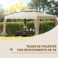 Outsunny Techo De Repuesto Para Cenador Con Doble Techo 3,9x2,9 M Cubierta De Repuesto Para Pabellón Gazebo Exterior Con 8 Orificios De Drenaje Beige -Ofertas Verdi Jar Tienda ed145f8e3e37910454fc5de52cf2ddd5f57c5d61 4cb9e5fb1b754a419928530e4a4295aa