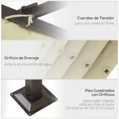 Outsunny Pérgola De Metal 3.5x3.5m Gazebo Cenador Para Jardín Patio O Terraza Con Techo Retráctil Tela Poliéster Resistente Al Agua Y UV -Ofertas Verdi Jar Tienda f4e5af8dfbeae162caec59d9fb6bb523fbb39d60 2b472c1de0a84a7e976437676c866623