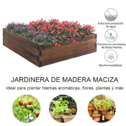 Outsunny Huerto Urbano Jardinera De Madera Maciza De Abeto Cama De Plantación De Jardín Para Cultivo Plantas Flores Hierbas 80x80x22,5 Cm Marrón -Ofertas Verdi Jar Tienda f662e8110941bf80d9879b793bd7a0c311562c27 02637c1caf9d4d9e928e291f7134e732