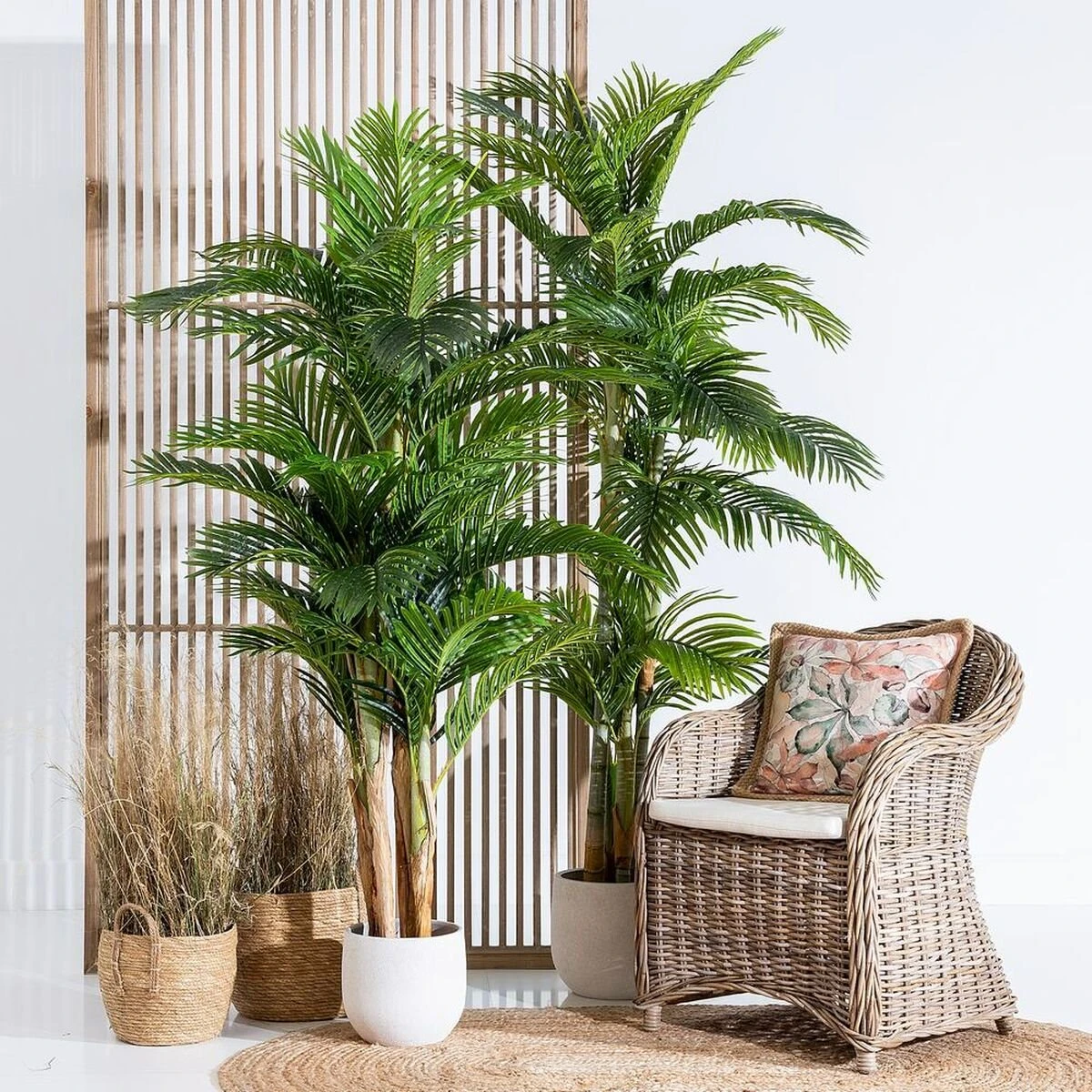 Planta Decorativa 100 X 130 X 210 Cm Verde PVC Palmera 2 Planta Decorativa 100 X 130 X 210 Cm Verde PVC Palmera - Imagen 2